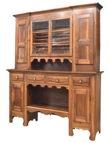 Appraisal: French Provincial Louis XV style fruitwood vaisselier th c molded