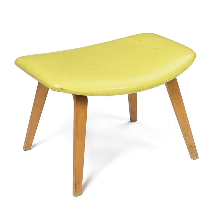 Appraisal: Eero Saarinen Grasshopper ottoman by Knoll molded birch plywood legs