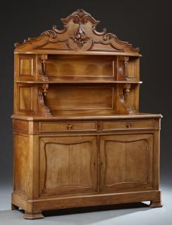 Appraisal: French St Hubert Style Carved Walnut Sideboard l French St