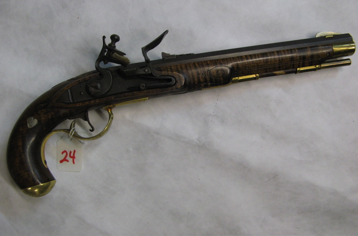 Appraisal: L BRYNER CUSTOM MADE BLACK POWDER FLINTLOCK PISTOL caliber rifled