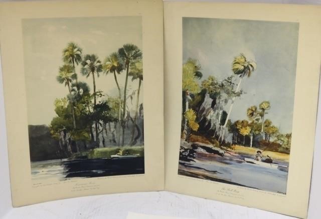 Appraisal: AFTER WINSLOW HOMER UNFRAMED COLLOTYPES CA ONE IS TITLED HOMOSASSA