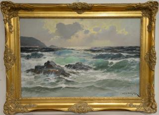 Appraisal: Alexander Dzigurski - Ocean Seascape oil on canvas signed lower