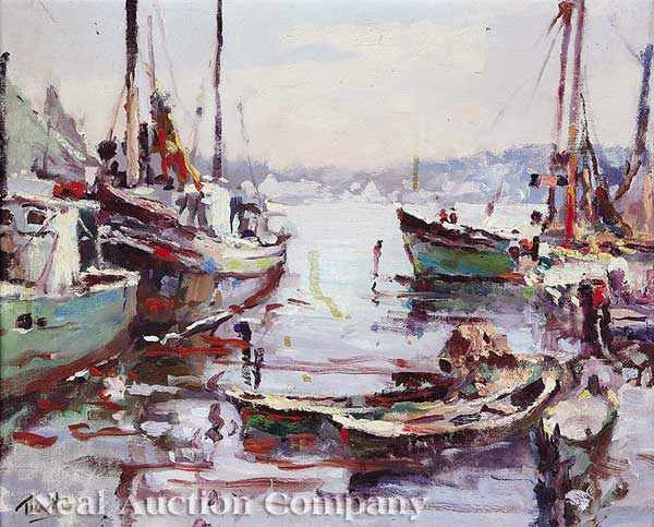 Appraisal: Arnold E Turtle British New Orleans - Boats in the