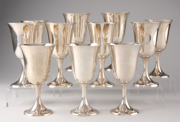 Appraisal: Eleven sterling goblets marked Gorham Sterling t troy oz total