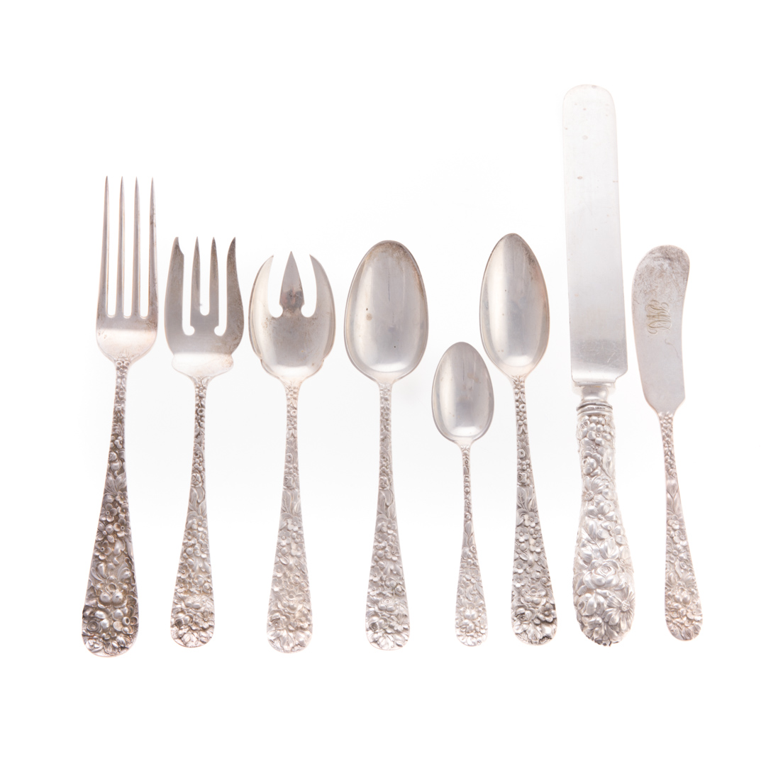 Appraisal: Stieff Rose sterling -piece flatware comprising knives in L stainless