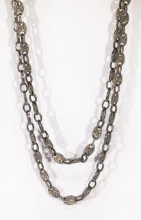 Appraisal: Diamond and sterling silver neckchain Diamond and sterling silver neckchain