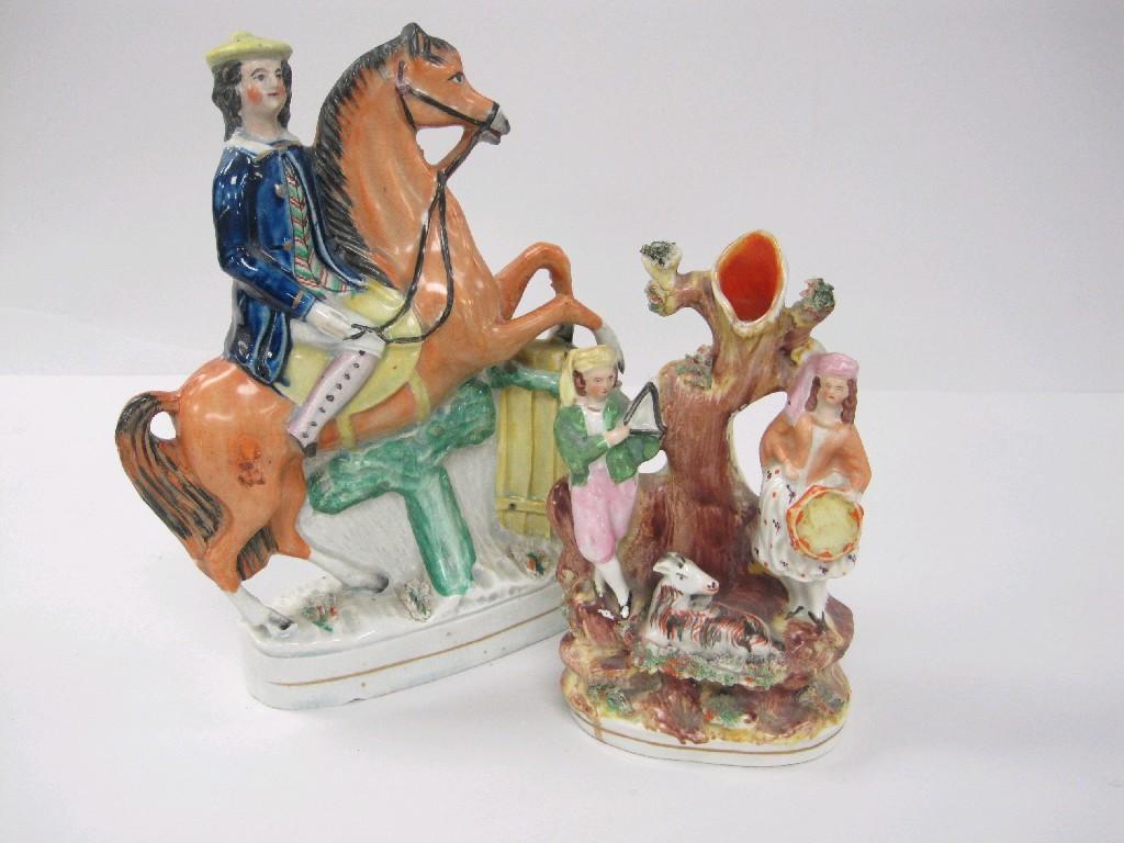 Appraisal: Two Staffordshire Figures Prince on Horseback and lady and gallant