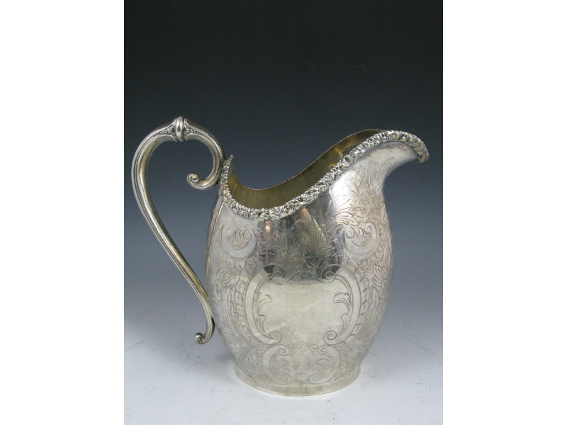 Appraisal: Silverplate Pitcher English early th c having cast and applied