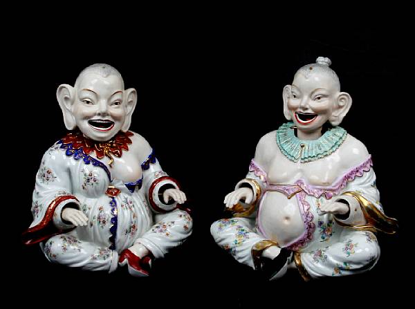 Appraisal: A pair of German style porcelain nodders height in width