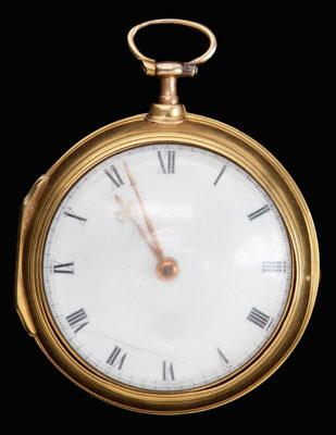 Appraisal: George III gold pocket watch case with marks for London