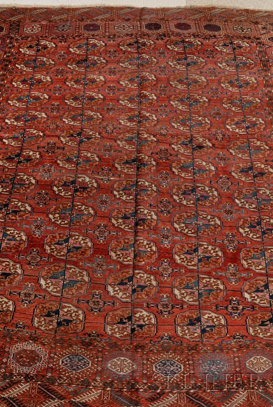 Appraisal: Tekke Main Carpet West Turkestan late th century small rewoven