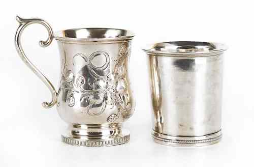 Appraisal: Philadelphia coin silver beaker ca bearing the touch of Curry