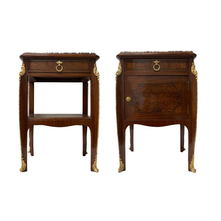 Appraisal: Pair of th Century French Marble Top End Tables Pair