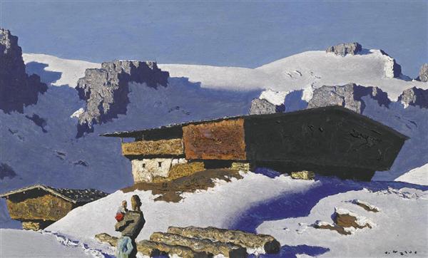 Appraisal: WALDE ALFONS Oberndorf - Kitzb hel Solitary mountain homestead Oil