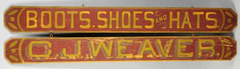 Appraisal: Early C J Weaver -Piece Trade Sign Circa s with