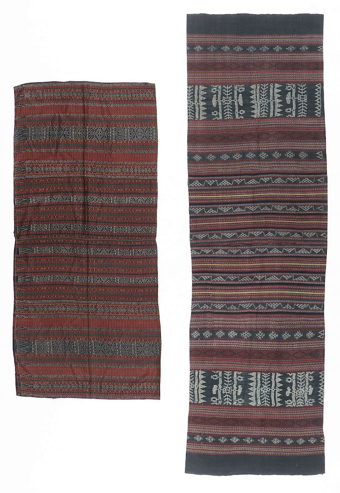 Appraisal: Flores Ikat Sarongs sarongs one warp ikat woven cotton with