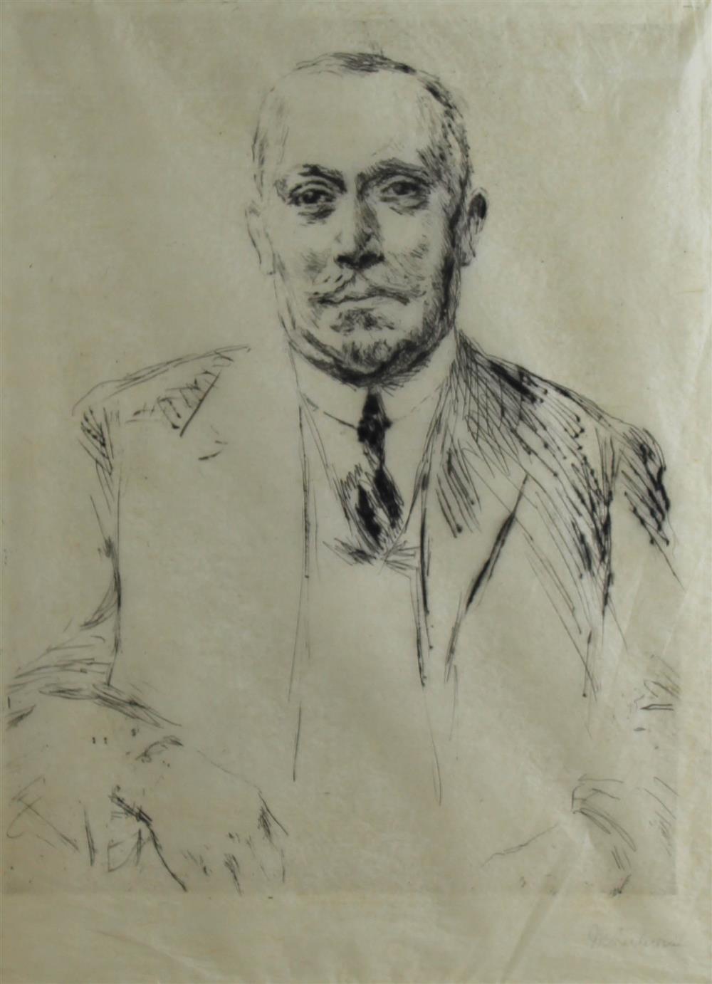 Appraisal: MAX LIEBERMANN GERMAN - PORTRAIT OF MARZYNSKY Etching x in