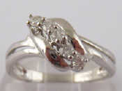 Appraisal: A carat white gold five stone diamond ring size N