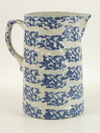 Appraisal: PITCHER - th C stoneware pitcher blue sponge decorated with