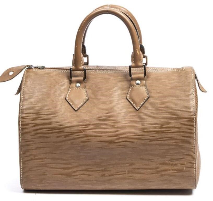 Appraisal: Louis Vuitton Speedy handbag in Pepper Epi leather with silver-tone