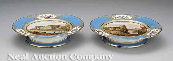 Appraisal: An Important Pair of Paris Porcelain Polychrome and Gilt-Decorated Footed