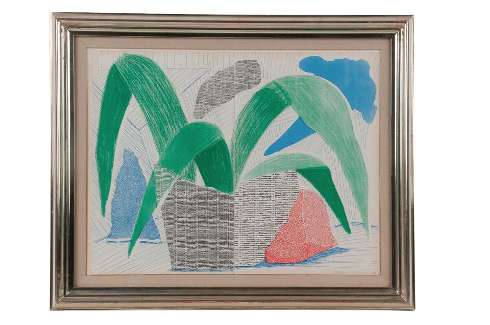 Appraisal: DAVID HOCKNEY GREEN GREY BLUE PLANT JULY circa Tokyo Xerox