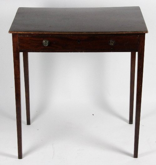 Appraisal: An early th Century fruitwood table fitted a drawer on