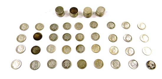 Appraisal: COINS Silver Roosevelt dimes all circulated