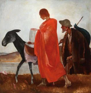 Appraisal: ARTIST SIGNED PAINTING FLIGHT INTO EGYPT WALTER HEIMIG German -