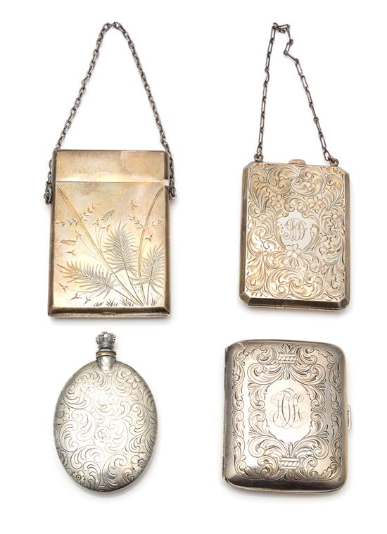 Appraisal: Sale Lot A Collection of Three American Silver Cigarette Cases