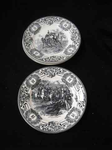 Appraisal: Napoleonic Plates by Boch Freres Belgium various scenes '' excellent