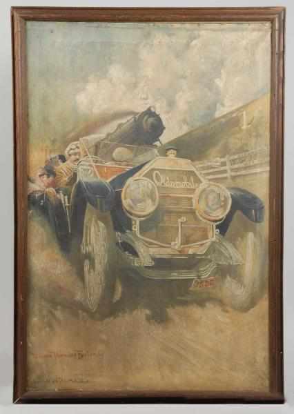 Appraisal: Framed Early Oldsmobile Oliagraph Description Marked Copyright Olds Motorworks and