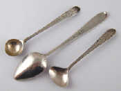 Appraisal: Irish silver Two Brightcut Star condiment spoons one Law and