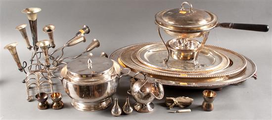 Appraisal: Assorted silver-platedware including a Sheffield roast warming platter first half