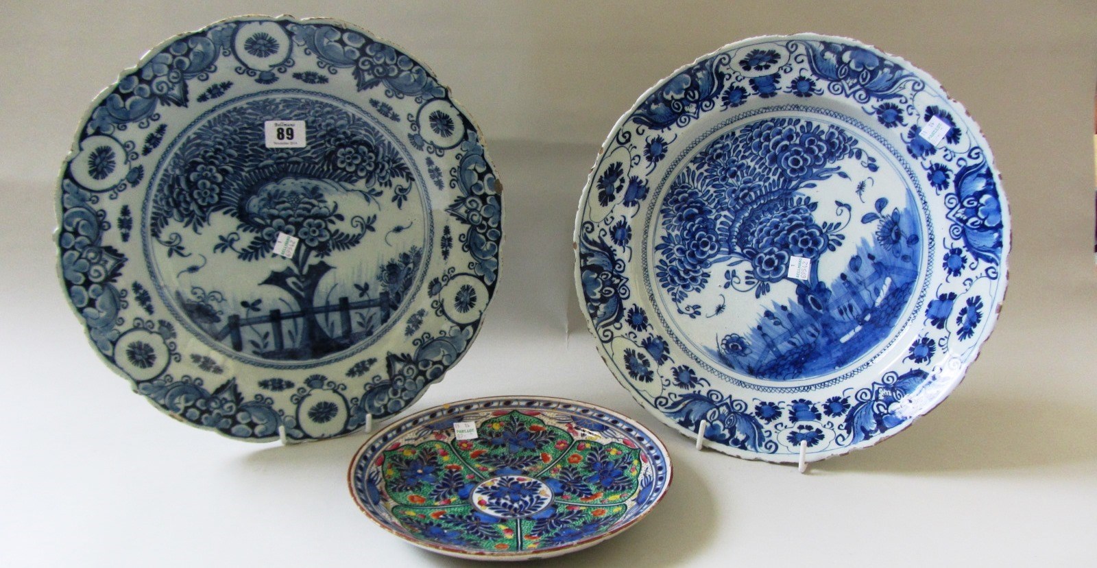 Appraisal: Two Dutch Delft blue and white dishes th century each