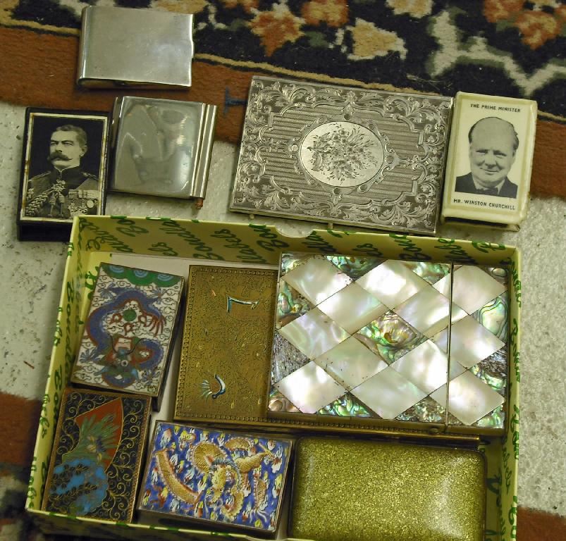 Appraisal: Box of interesting items including mother of pearl and abalone