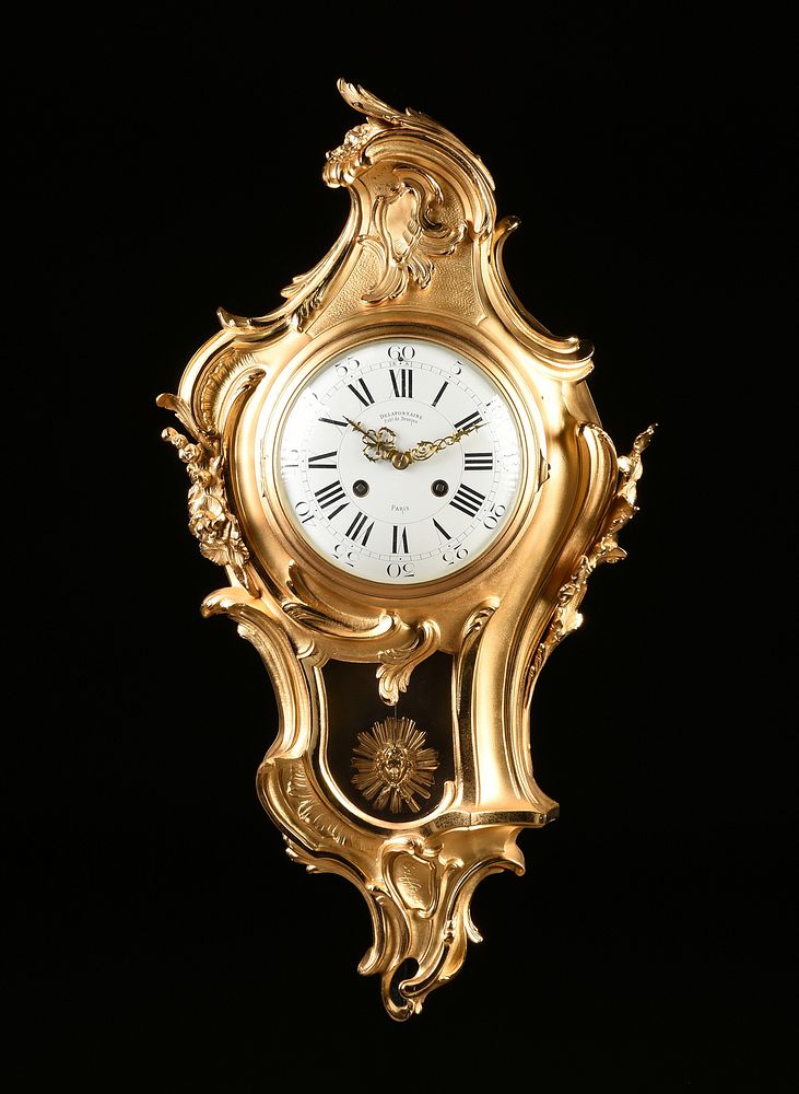 Appraisal: A LOUIS XV STYLE ORMOLU CARTEL CLOCK BY DE LAFONTAINE