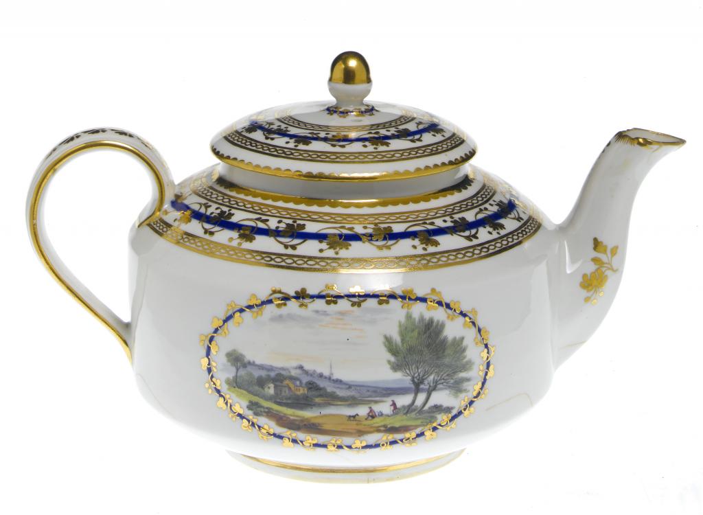 Appraisal: A DERBY TEAPOT AND COVER finely painted by Zachariah Boreman