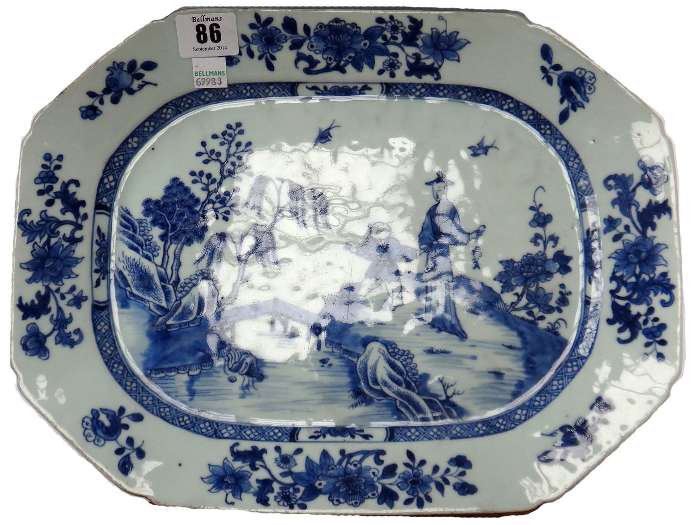 Appraisal: An th century Chinese blue and white meat plate Qianlong