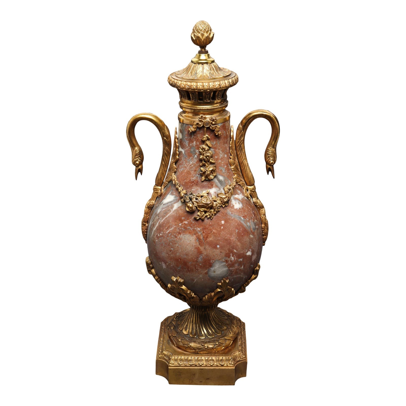 Appraisal: FRENCH LOUIS XVI STYLE ORMOLU MOUNTED MARBLE URN Antique French