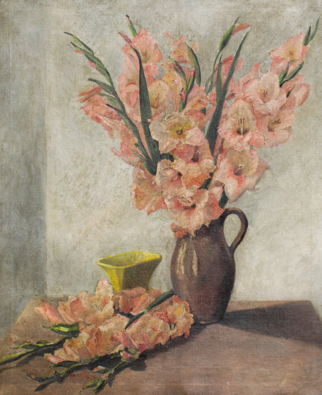 Appraisal: OLIVER Jean American th C Still Life of Gladiolas Oil