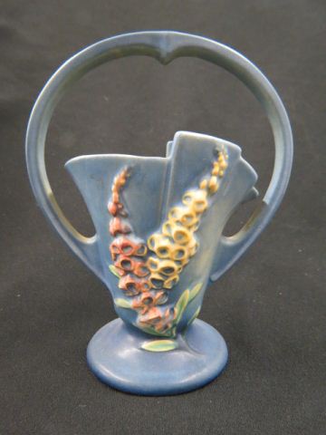 Appraisal: Roseville Pottery Foxglove Basket blue - 's excellent