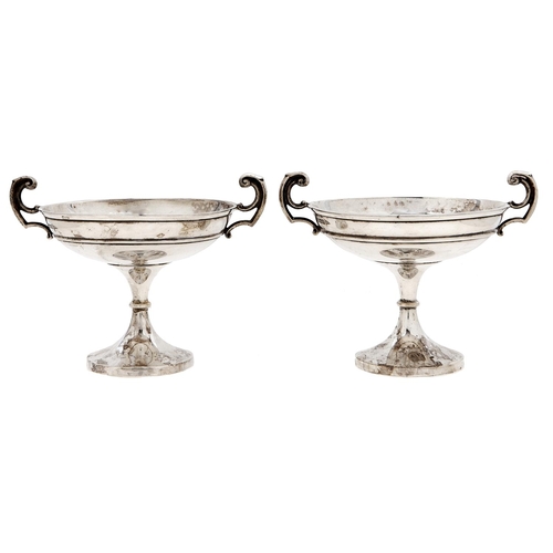 Appraisal: A pair of George V two handled pedestal bonbon dishes