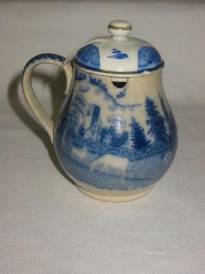 Appraisal: A PEARLWARE JAR of baluster form with loop handle turned