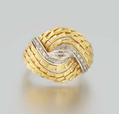 Appraisal: An Italian k Gold and Diamond Ring k yellow gold