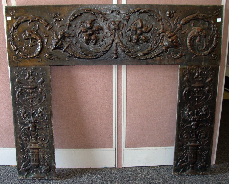 Appraisal: Renaissance Style Cast Iron Fireplace Surround