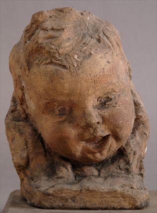 Appraisal: CHESTER BEACH - HAPPY BABY Cast terracotta x x in