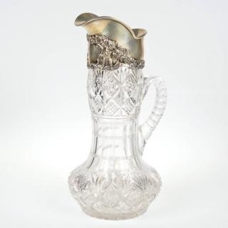 Appraisal: Reed Barton sterling silver and cut glass pitcher th c