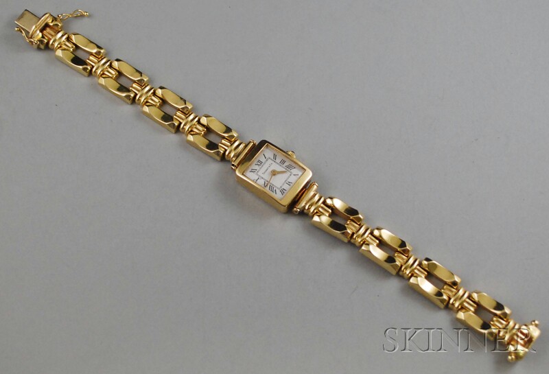 Appraisal: Lady's Tiffany Co kt Gold Wristwatch with blue cabochon crown