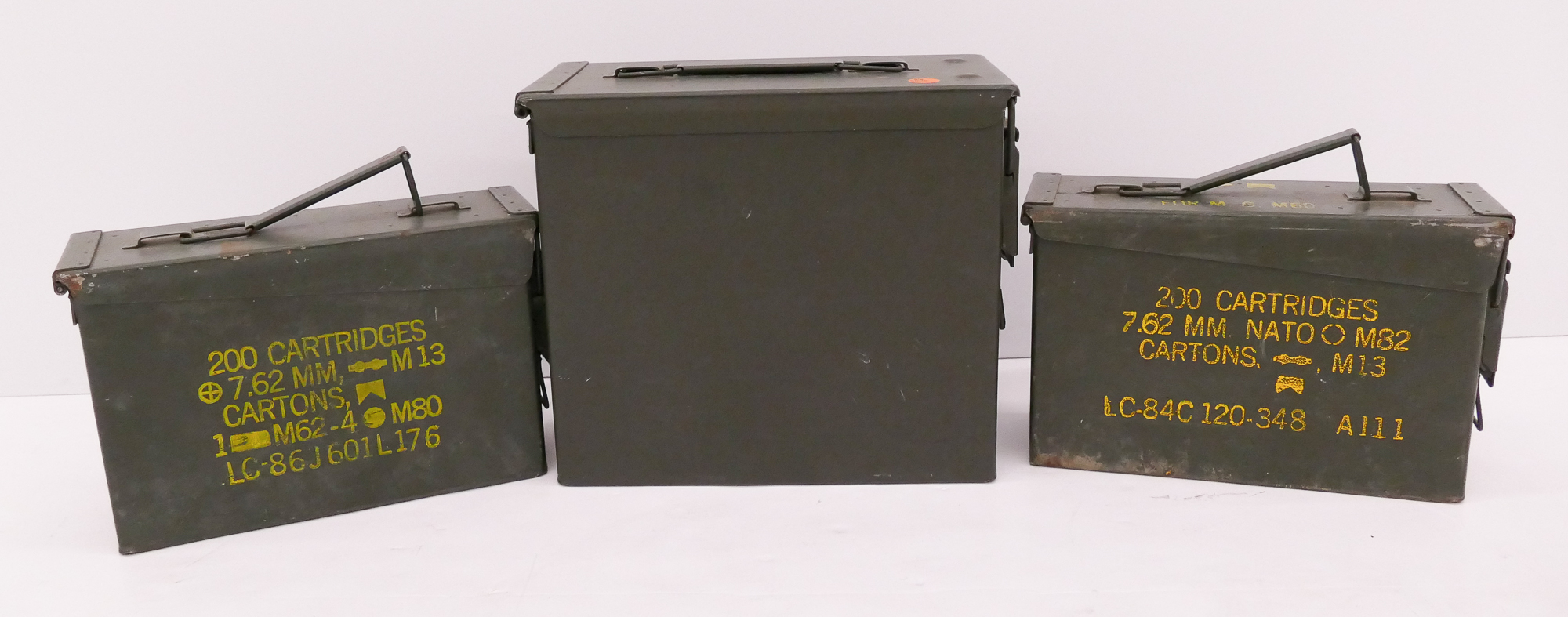 Appraisal: pc S C F Militart Steel Ammunition Cases Includes pc